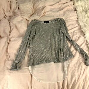 Silver flowy BCX top from Macy